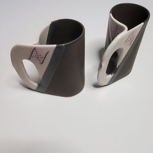 Hilborn Mugs Pottery set of 2 Gray color